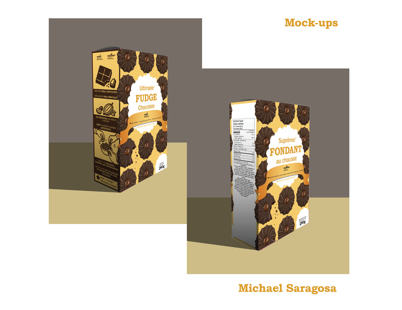Page 5 of Supreme Cookies packaging design. Product box mock-up.