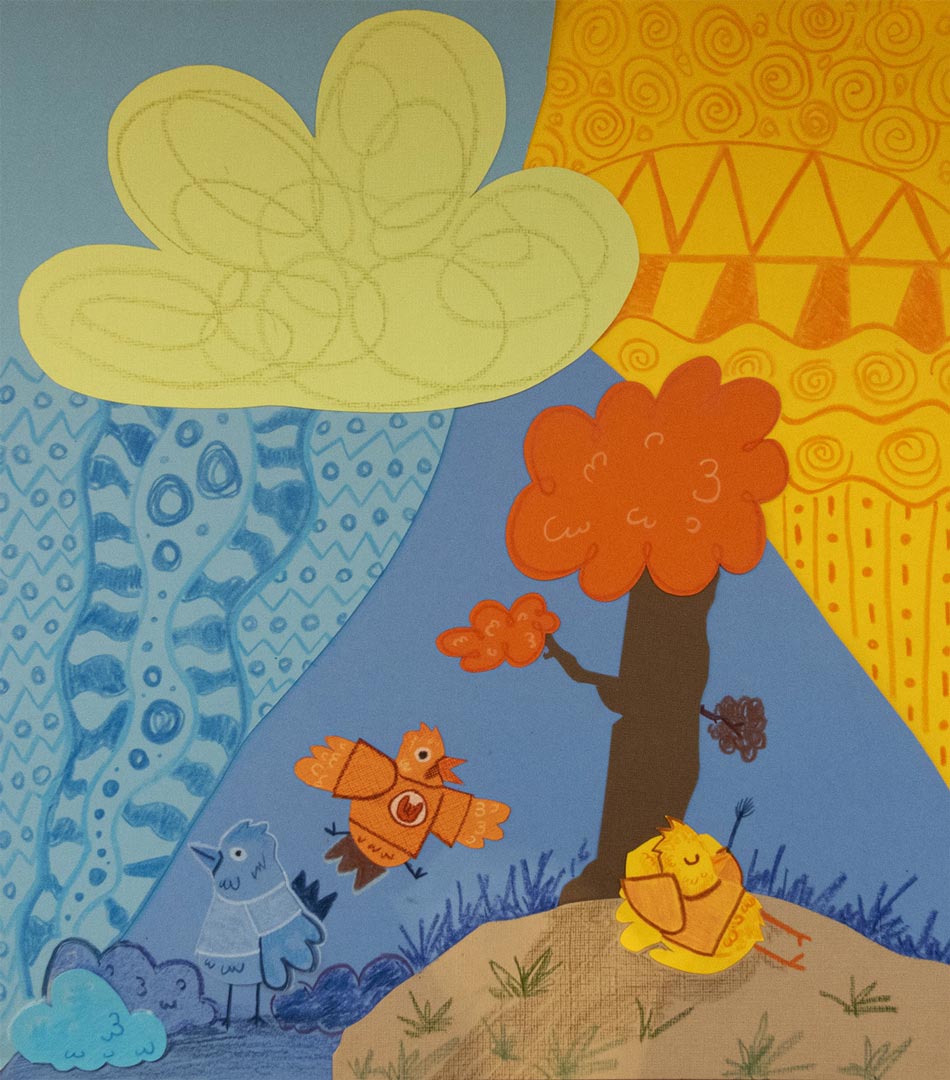 A collage illustration titled 'Dreamin'.